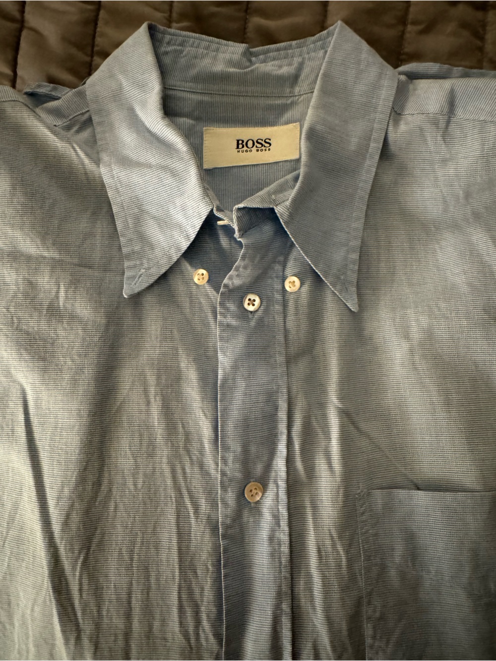 BOSS Men's Light Blue Dress Shirts Bundle- Size L